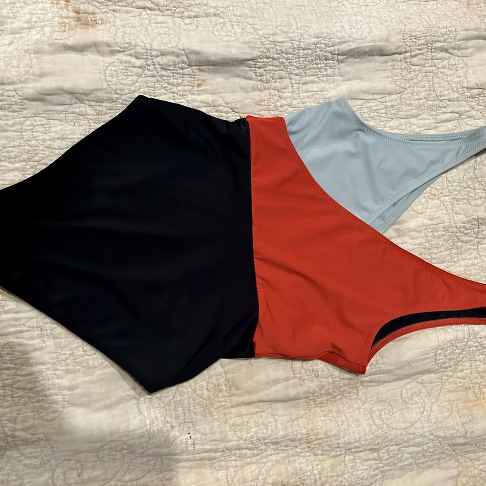 Solid And Striped Ballerina Multicolored Bathing … - image 1